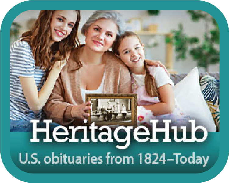 Heritage Hub Logo U.S. Obituaries from 1824-Today